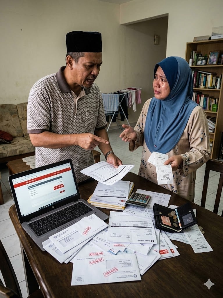 Suami isteri bergaduh sebab duit
